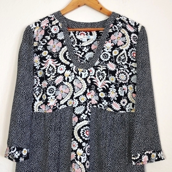 BODEN Women's Mollie Floral Patchwork Dress Black Size 8 LONG - Picture 4 of 15